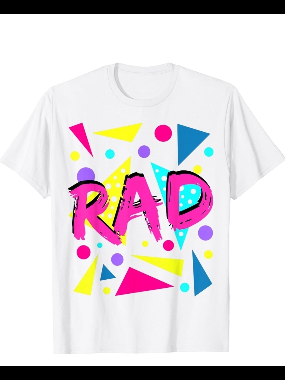 RAD Graphic Tee - White with Neon Accents